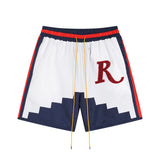 Rhude Shorts Letter Embroidered Casual Shorts Beach Shorts