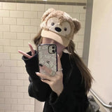 Y2k hot girl hat heavy industry cartoon pink shirley rose baseball cap bows sunshade peaked cap
