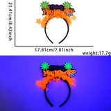 Halloween headband Glow-in-the-Dark Halloween Headband – Neon Stripes & Felt Accents