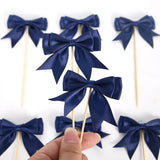 Themed Party Supplies Birthday Cake Toppers – Polyester Bow Inserts for Girl's Bow Theme Party