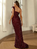 Women Party Dress One Shoulder Sexy Prom Evening Dress (Ss0416)