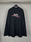 Men T-shirts Paris Embroidered Long Sleeve T-Shirt Loose Casual Bottom Shirt
