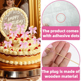 Themed Party Supplies Birthday Cake Toppers – Polyester Bow Inserts for Girl's Bow Theme Party