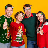 Themed Party Supplies Cartoon Christmas Glasses – Santa Claus & Snowman Glow-in-the-Dark Colorful Party Frames