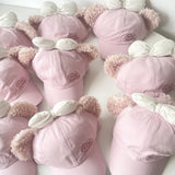 Y2k hot girl hat heavy industry cartoon pink shirley rose baseball cap bows sunshade peaked cap