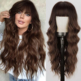 Women's Wigs Straight Bangs Long Wavy Gradient Wig
