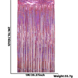 Themed Party Supplies Gender Reveal Foil Fringe Curtain & Tablecloth Set – Baby Boy & Girl Party Decorations