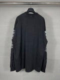 Men T-shirts Autumn and Winter Paris BB Embroidery Washed Old Long Sleeve T-Shirt Crew Neck Loose