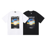Purple Brand T Shirts Purple Micro Label Letter Pattern Printed Short Sleeve T-Shirt