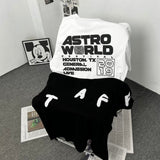 Men T-shirts Travis Scott Cactus Jack Astroworld Letter Print Crew Neck Short Sleeve T Men and Women