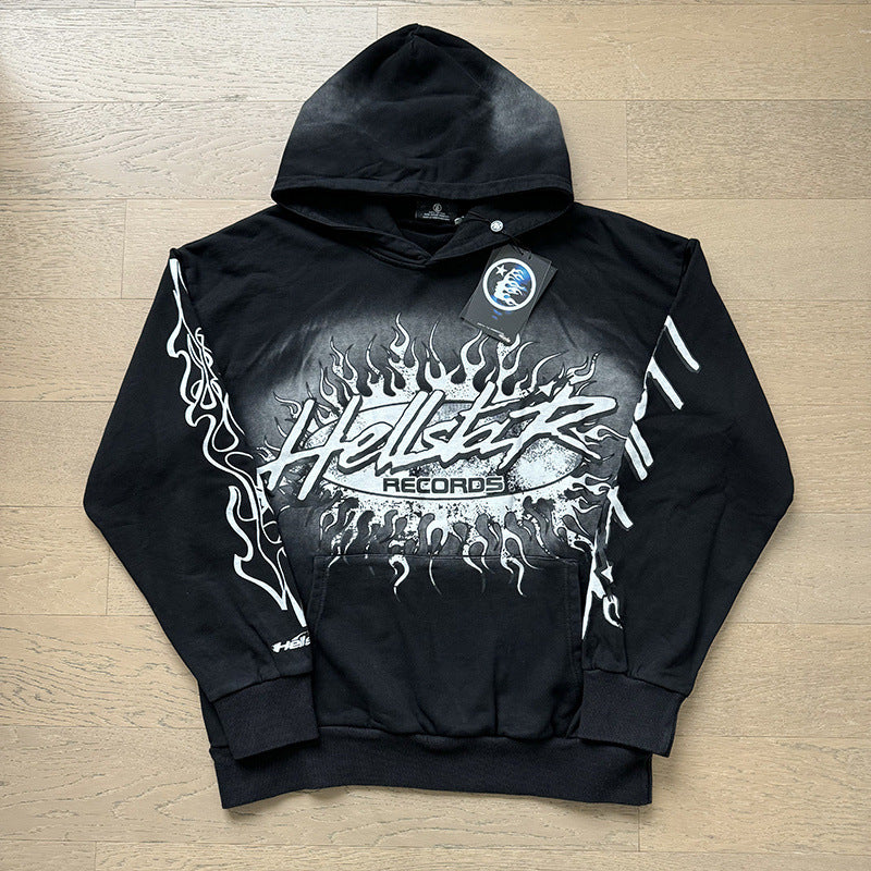 Hellstar JacketsHellstar Hoodie & Pants Wash Old Vintage Men's and Women's Loose Casual Sweater Sweatpants