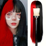 Women's Wigs Two-Tone Straight Bangs Cosplay Wig