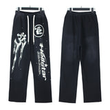Hellstar JacketsHellstar Hoodie & Pants Wash Old Vintage Men's and Women's Loose Casual Sweater Sweatpants