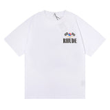 Rhude T Shirt Alphabet Flag Print Short Sleeve T-Shirt