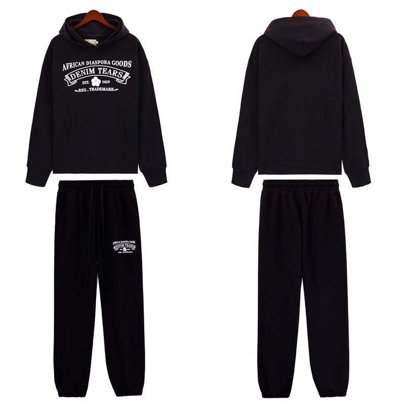 Denim Tears Hoodie & Sweatpants 2 Piece Set Casual Hooded Sweatshirt Sweatpants