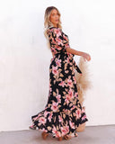 Women Dresses Breezy and Beautiful: Women's Floral Print Summer Dress with Ruffled Sleeves and Hem