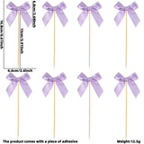 Themed Party Supplies Birthday Cake Toppers – Polyester Bow Inserts for Girl's Bow Theme Party