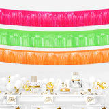 Themed Party Supplies 30×300cm Neon Fringe Banner – Macaron Color Tinsel Curtain PET Garland for Kids Birthday Party