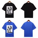 Purple Brand T Shirts Spot Purple Br Summer Cotton Double Yarn Crew Neck Short Sleeve