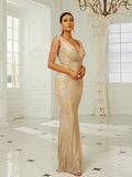 Women Party Dress Light Luxury Banquet Evening Dress Chain Decoration (Ss0416)