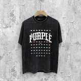 Purple Brand Distressed T Shirts Short Sleeve