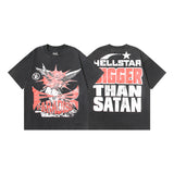 Hellstar T Shirt Washing Water Black Series Printed Short Sleeve T-Shirt