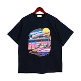 Rhude T Shirt Vintage Yacht Color Alphabet Print Short Sleeve T-Shirt