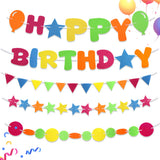 Themed Party Supplies Glowing HAPPY BIRTHDAY Felt Banner – Party Garland Decoration