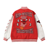 Off White Jacket Spring and Autumn OW Joint Team Pattern Baseball Jacket Jacket