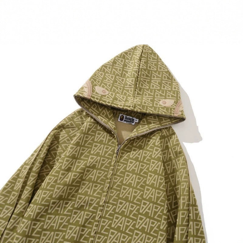 Bathing ape hoode bape desert color street loose