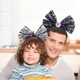Halloween headband Halloween LED Headband – Tulle Bow with Glowing Skull & Ghost Lights