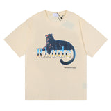 Rhude T Shirt Black Panther Letter Print Short Sleeve T-Shirt