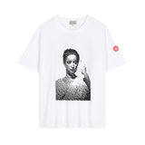 C.e t shirts pixel portrait pattern round neck pullover short sleeve for men and women