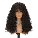 Women'S Wigs  Synthetic Heat-Resistant Afro Curly Wig with Straight Bangs