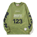 RRR123 Sweatshirt Bat Print Crew Neck Sweater