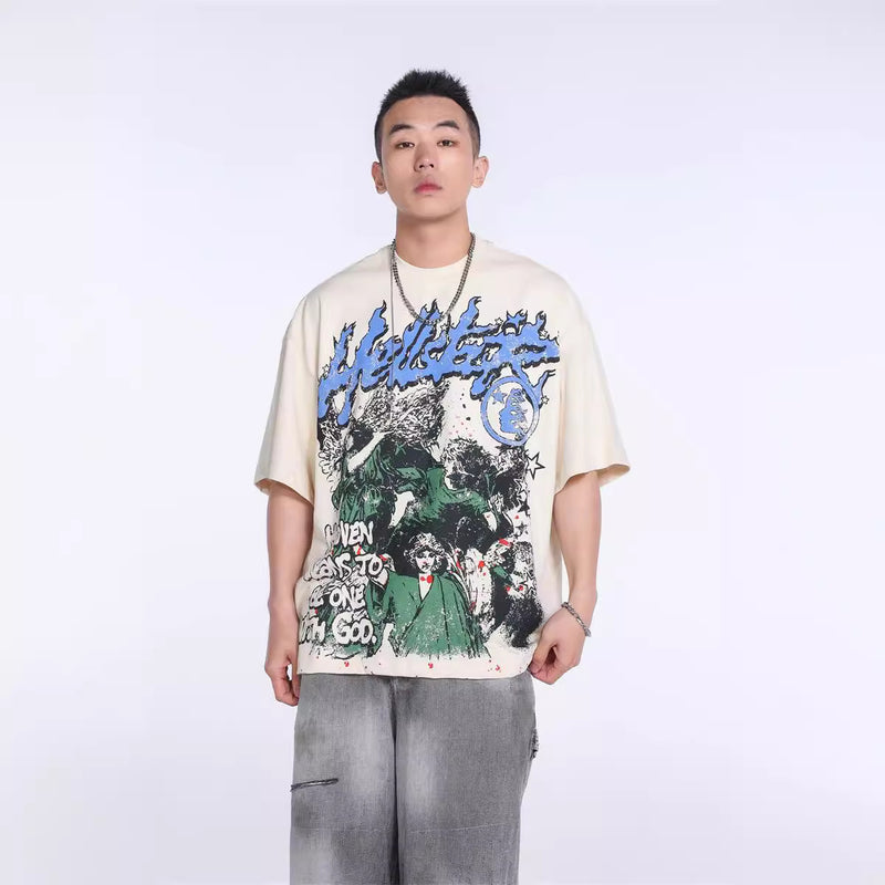 Hellstar T Shirt Summer Loose Edition Men's and Women's Casual T-Shirt, Crew Neck Short Sleeve