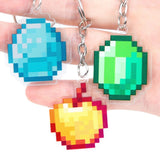Themed Party Supplies Minecraft Keychain – Pixel Game Theme Party Decoration Acrylic Weapon & Diamond Backpack Charm