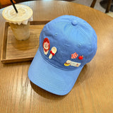 Y2k hot girl hat heavy industry cartoon red puppy baseball cap easiest for match sunshade peaked cap