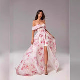 Women Party Dress Fashionable Temperament Flower Print Dress (Ss0416)