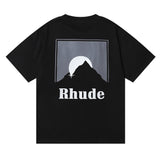 Rhude T Shirt Sunset Design Letter Print Short Sleeve T-Shirt