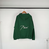 Rhude Hoodie Micro Label Letter Embroidered Fleece Hooded Sweater
