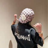 Y2k hot girl hat heavy industry reverse cap plaid beret