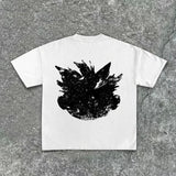 Street Unisex T-shirt Hip Hop Cartoon Print T-Shirt