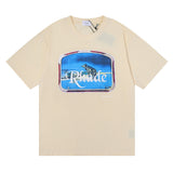 Rhude T Shirt Micro Label Letter Retro Printed Short Sleeve T-Shirt