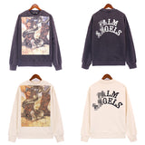 Palm Angle Sweatshirt Art Oil Painting Print Long Sleeve Crew Neck Sweater