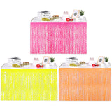 Themed Party Supplies Rain Curtain Banner Table Skirt Party Decoration Backdrop with Neon Glow Glasses Set