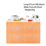 Themed Party Supplies Macaron Tinsel Table Skirt – Fluorescent Theme Party Fringe Table Decoration
