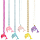 Themed Party Supplies Mermaid Ocean Series Necklace – Party Decoration with Dolphin Pendant & Glitter Tail