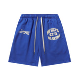 Hellstar Shorts Sports Flame Shorts Flame Print Mud Print Old Wash Loose Shorts