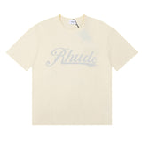 Rhude T Shirt Alphabet Coconut Racing Pattern Short Sleeve T-Shirt